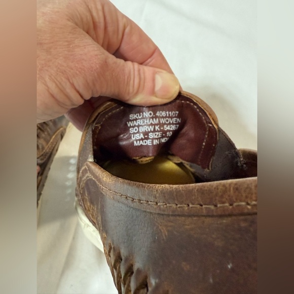 STUDIO INK Men's Brown Wareham Woven Leather Loafers size 10 - Picture 10 of 10